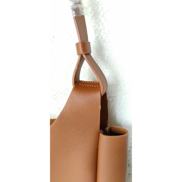 Neiman Marcus Tote Bag Large Brown Tan Faux Leather Suede Lined Purse NEW 15” - Picture 9 of 16